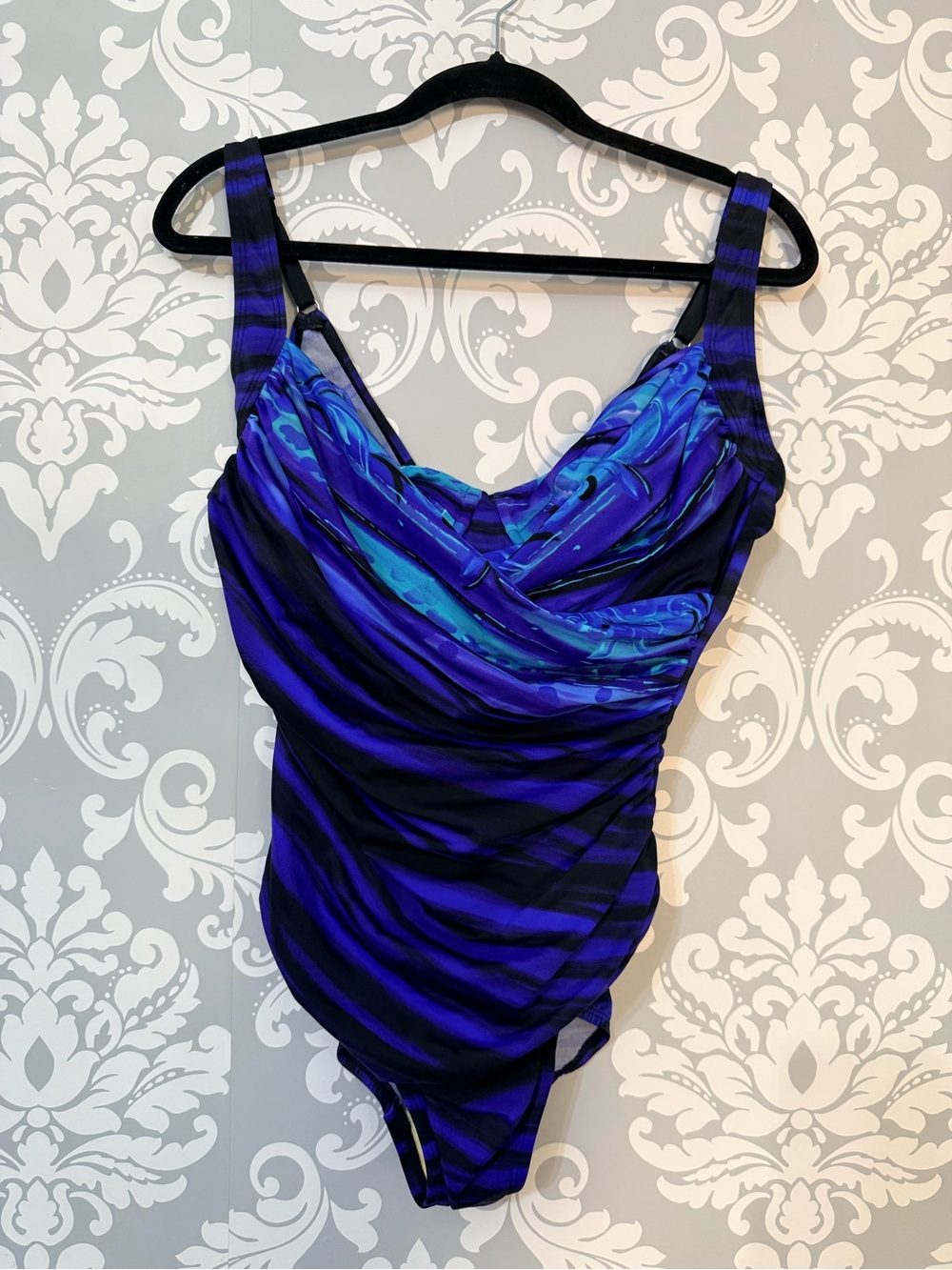 💫2/$25 • Kirkland Signature by Miraclesuit Blue/Purple Ruched One-Piece Swimsuit